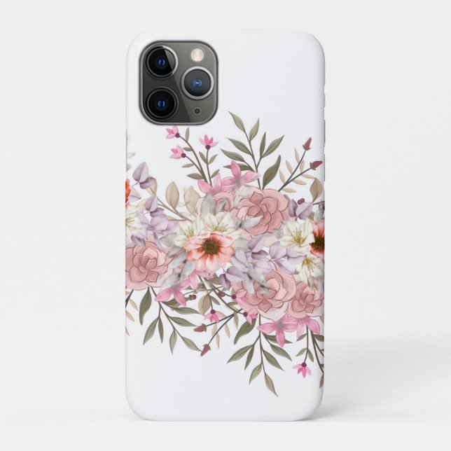 Capa Para iPhone 11 Pro Pink Wedding Bouquet (Verso)