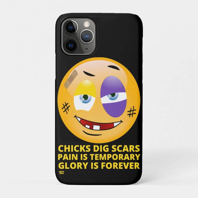 Capa Para iPhone 11 Pro "PINTINHOS DIG SCARS" engraçado emoji (Verso)
