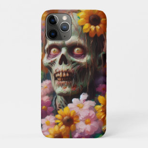 Capa Para iPhone 11 Pro Pintura a óleo de Zombie no Dia das Bruxas de Flor