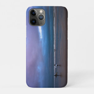 Capa Para iPhone 11 Pro Pintura a óleo paisagem marinha de céu roxo escuro
