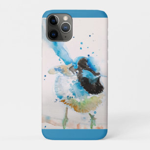 Capa Para iPhone 11 Pro Pintura em Aquarela de Cardeal Azul Australiano