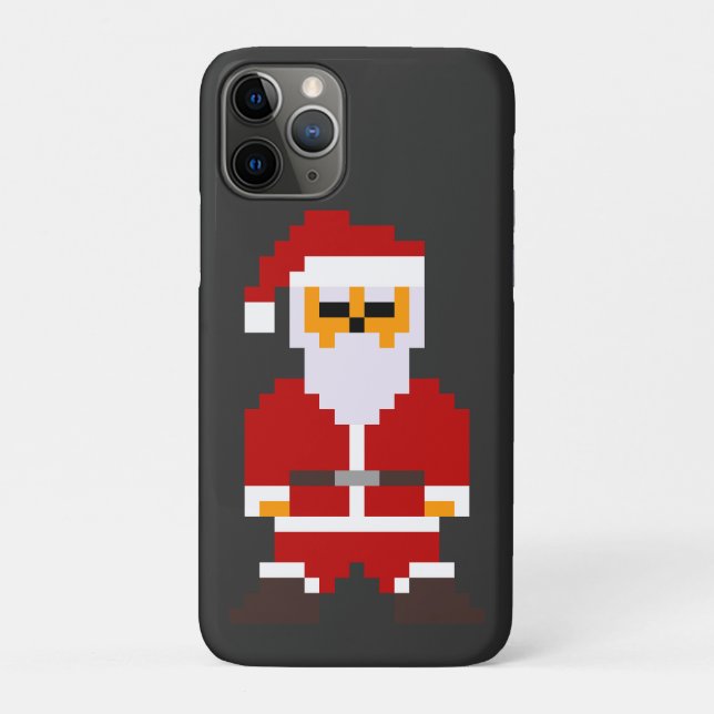 Capa Para iPhone 11 Pro Pixel Pose Papai Noel (Verso)