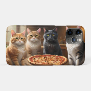 Capa Para iPhone 11 Pro "Pizza Paw-ty: Quatro Gatos Entrando!"