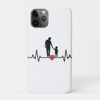 Capa Para iPhone 11 Pro Placa de Prêmio Silhueta do Coração do Pai e do Fi