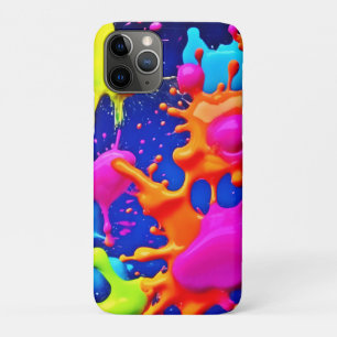 Capa Para iPhone 11 Pro Placas de Neon Vibrantes na Canvas Escura