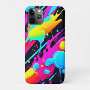 Capa Para iPhone 11 Pro Placas Neon Brilhantes no Trabalho de arte de Abst