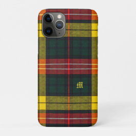 Capa Para iPhone 11 Pro Plaid do Clã Buchanan Padrão Escocês Monograma