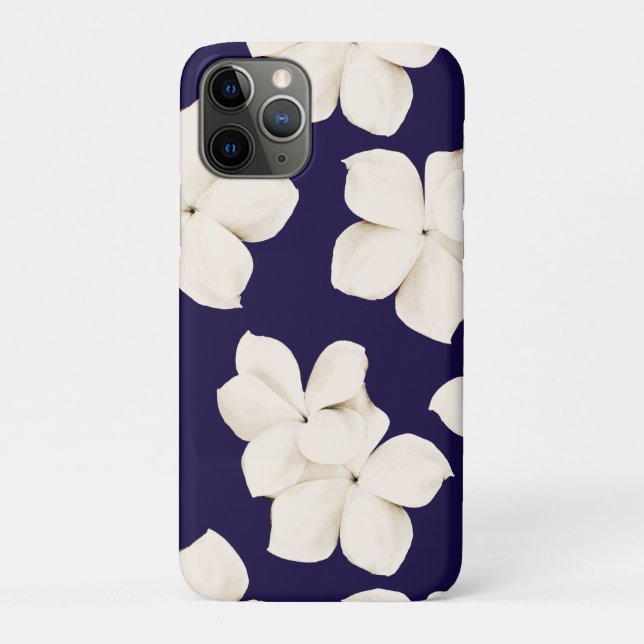 Capa Para iPhone 11 Pro Plumeria Branca (Verso)