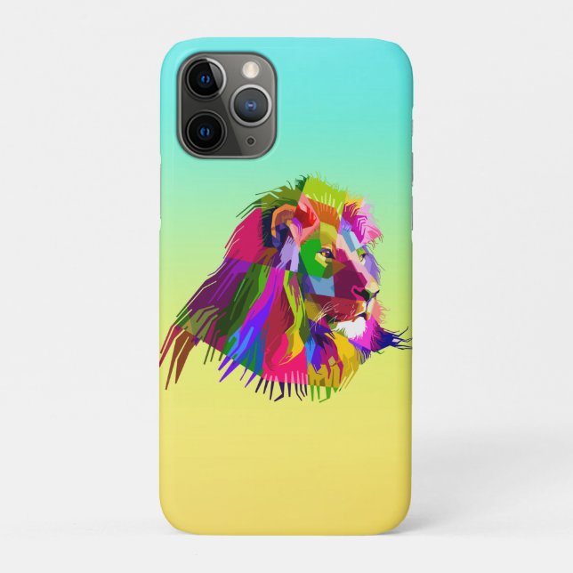 Capa Para iPhone 11 Pro Pop de Arte Prismática de Leão-62502 (Verso)