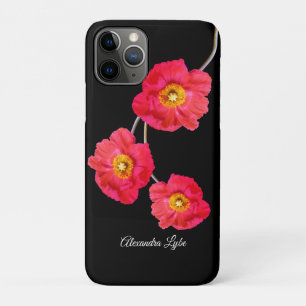 Capa Para iPhone 11 Pro Pópias Modernas Rosa Vermelho Pópias Poppy Flor