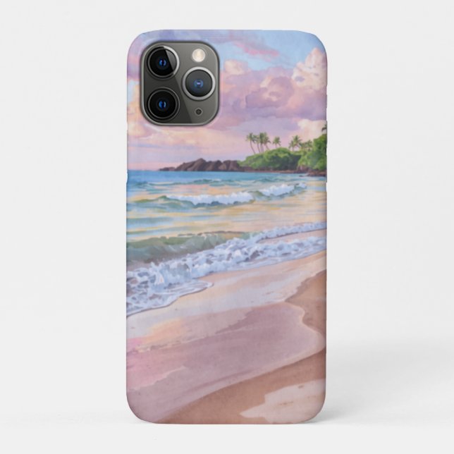 Capa Para iPhone 11 Pro Pôr do sol rosa Havaí (Verso)
