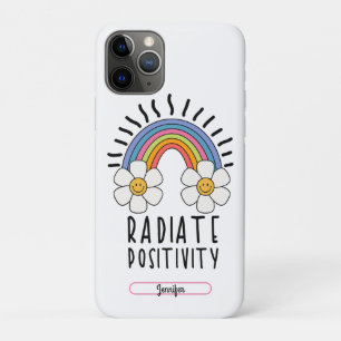Capa Para iPhone 11 Pro Positividade radiada   Arco-Íris e flores colorida