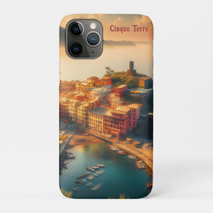Capa Para iPhone 11 Pro Praia de Cinque Terre Itália Viagem Vintage Europa