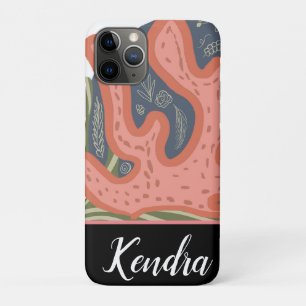 Capa Para iPhone 11 Pro Praia do Recife de Coral Ilustração Botânica Padrã