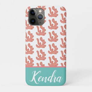 Capa Para iPhone 11 Pro Praia do Recife de Coral Padrão de Verão Azul Turq