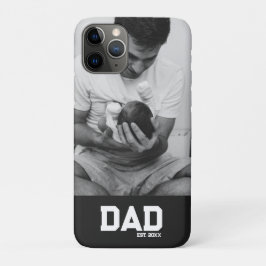 Capa Para iPhone 11 Pro Presente do Dia do Pai Foto Preto e Branco Ano