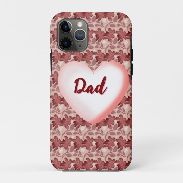 Capa Para iPhone 11 Pro Presente floral personalizado para o Pai  (Verso)