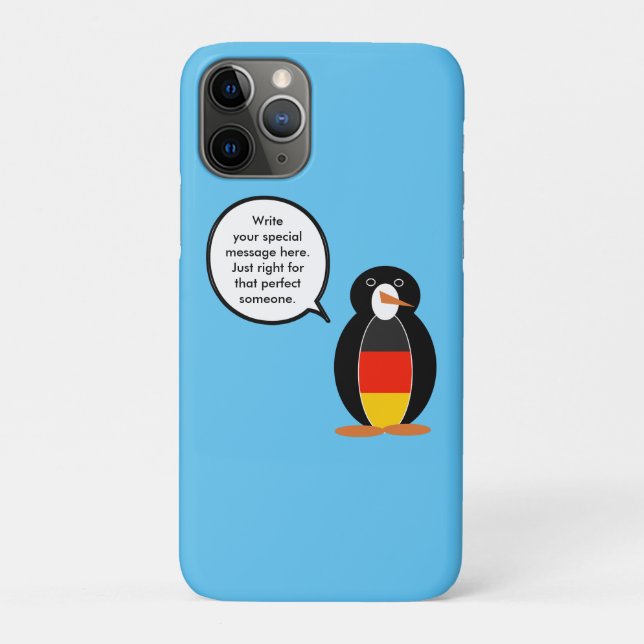 Capa Para iPhone 11 Pro Presente Personalizado Bandeira Alemã Pinguim Vida (Verso)