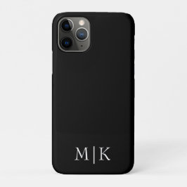 Capa Para iPhone 11 Pro Preto & Branco | Monograma moderno