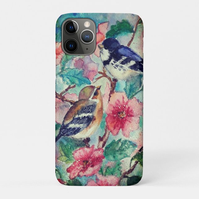 Capa Para iPhone 11 Pro Primavera de Casal de Sparrows (Verso)