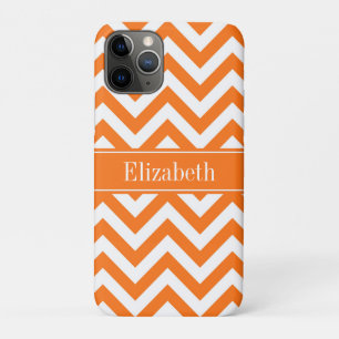 Capa Para iPhone 11 Pro Pumpkin White Chevron, Pumpkin Name Monograma