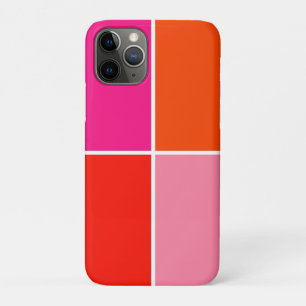 Capa Para iPhone 11 Pro Quadrados cor-de-rosa e laranja