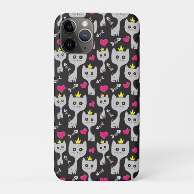 Capa Para iPhone 11 Pro Queen Cat Pattern (Verso)