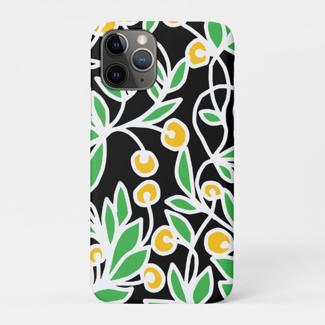Capa Para iPhone 11 Pro Rabisco amarelo e verde (Verso)