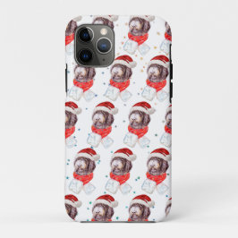 Capa Para iPhone 11 Pro Raça de Cachorro Newfypoo Estrelas de Natal