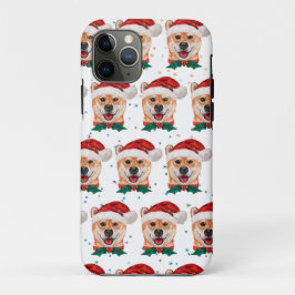 Capa Para iPhone 11 Pro Raça de Cachorro Shiba Inu Estrelas de Natal