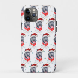 Capa Para iPhone 11 Pro Raça de Cão Cane Corso Estrelas de Natal