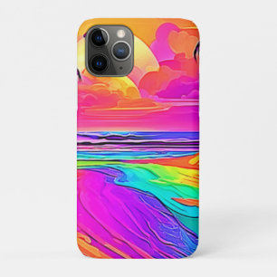 Capa Para iPhone 11 Pro Rainbow Beach: Diversão de Cartoon