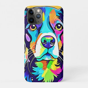 Capa Para iPhone 11 Pro Rainbow Dog Portrait Design