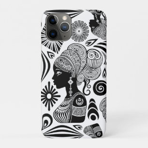 Capa Para iPhone 11 Pro Rapariga africana Retrato Tribal Tatuagem