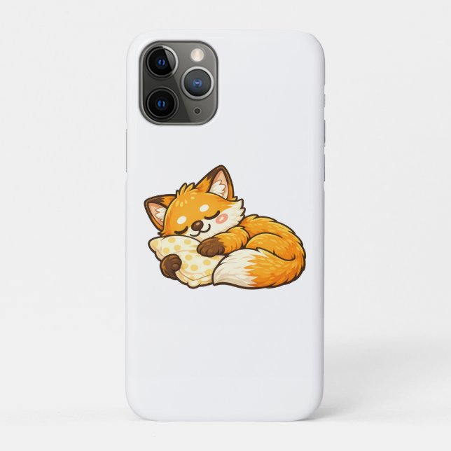 Capa Para iPhone 11 Pro Rapariga raposa dormindo fofa e aconchegante (Verso)