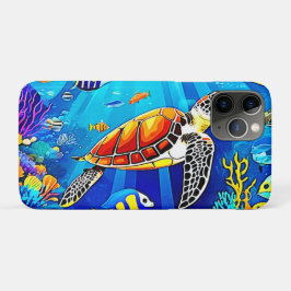 Capa Para iPhone 11 Pro Recife Vibrante: O Reino Submarino da Tartaruga