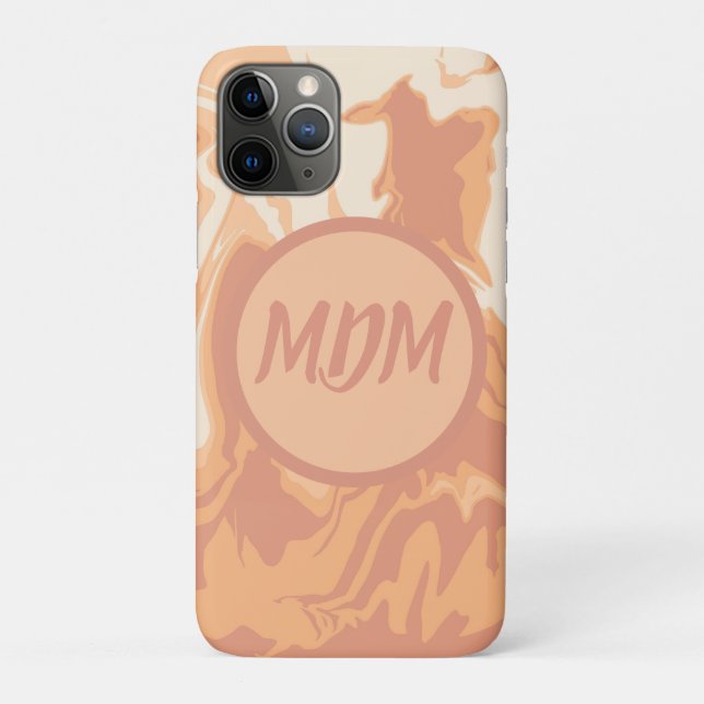 Capa Para iPhone 11 Pro Redemoinhos de Pêssego Bonito (Verso)