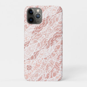 Capa Para iPhone 11 Pro Redes Florais de rendas brancas Faux - Elegante ro