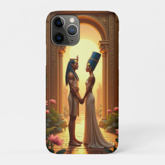Capa Para iPhone 11 Pro Rei Tutancâmon e Rainha Nefertiti em pé
