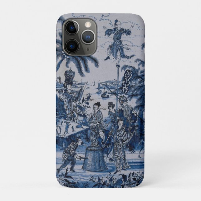 Capa Para iPhone 11 Pro Repro Chinoiserie Delft Blue e White Azulejo (Verso)