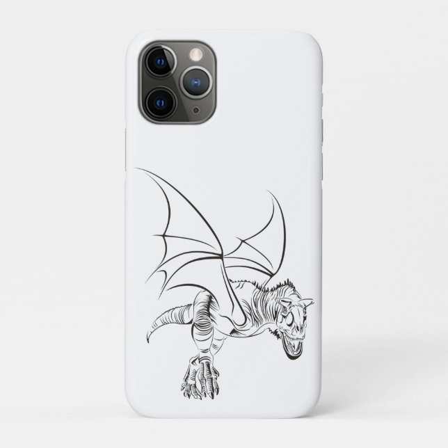 Capa Para iPhone 11 Pro Réptil Alado / Tribal (Verso)