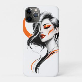 Capa Para iPhone 11 Pro Retrato de Mulher Moderna de Luxo Arte