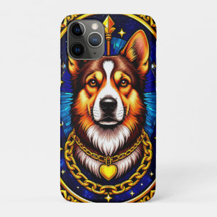 Capa Para iPhone 11 Pro Retrato Majestoso de Cachorro 💎 Mosaico Vibrante