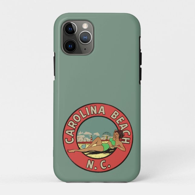 Capa Para iPhone 11 Pro Retro Carolina Beach Roundel (Verso)