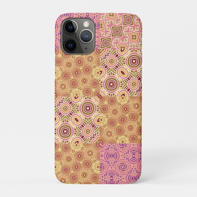 Capa Para iPhone 11 Pro Retro Geometric Patchwork  (Verso)