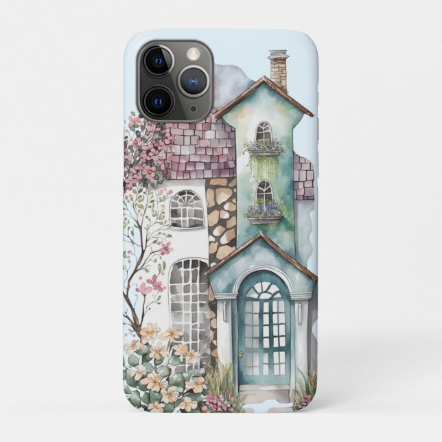 Capa Para iPhone 11 Pro Revestimentos de telhado de telha de cottage em aq (Verso)