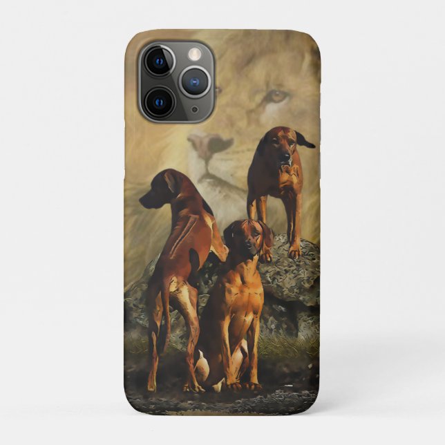 Capa Para iPhone 11 Pro Ridgeback da Rodésia com Leão (Verso)