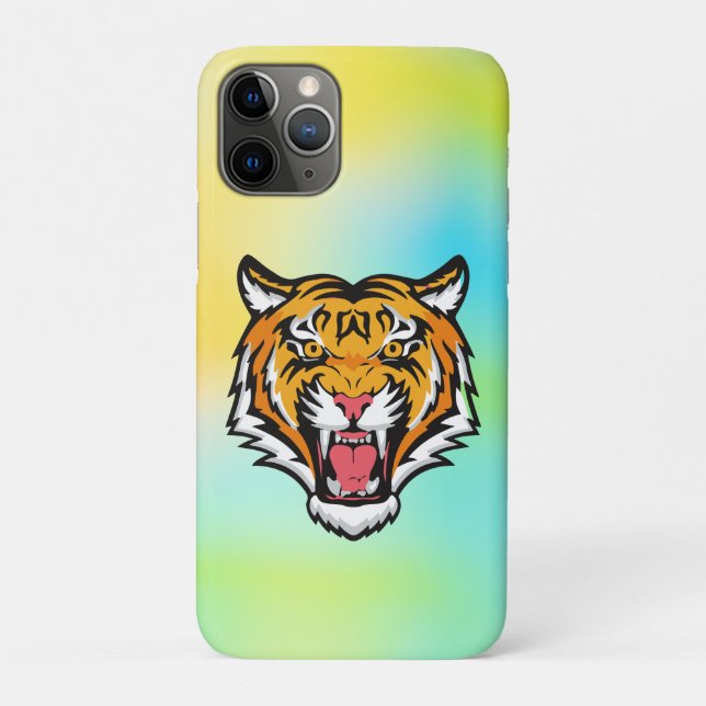 Capa Para iPhone 11 Pro Roaring Tiger Head-25818 (Verso)