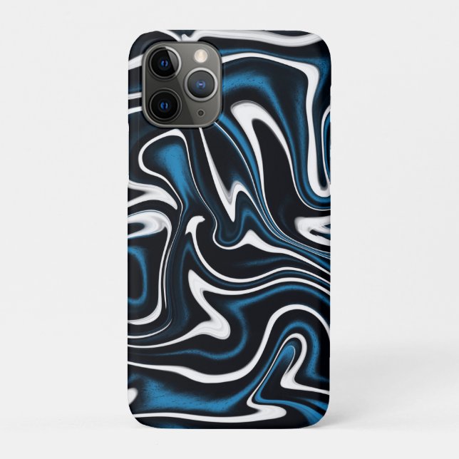 Capa Para iPhone 11 Pro Rochas Azuis, Pretas e Brancas (Verso)