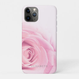 Capa Para iPhone 11 Pro Rosa Rosa Rosa Rosa e Seu Nome